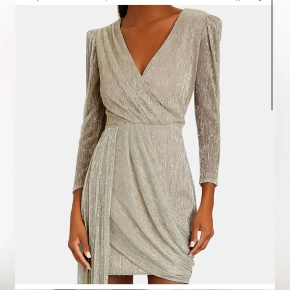 patbo silver dress NWT Women's PatBO Silver Lurex One Shoulder Mini Dress Size 0 Retail $626